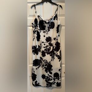 Floral cowl neck slip midi dress